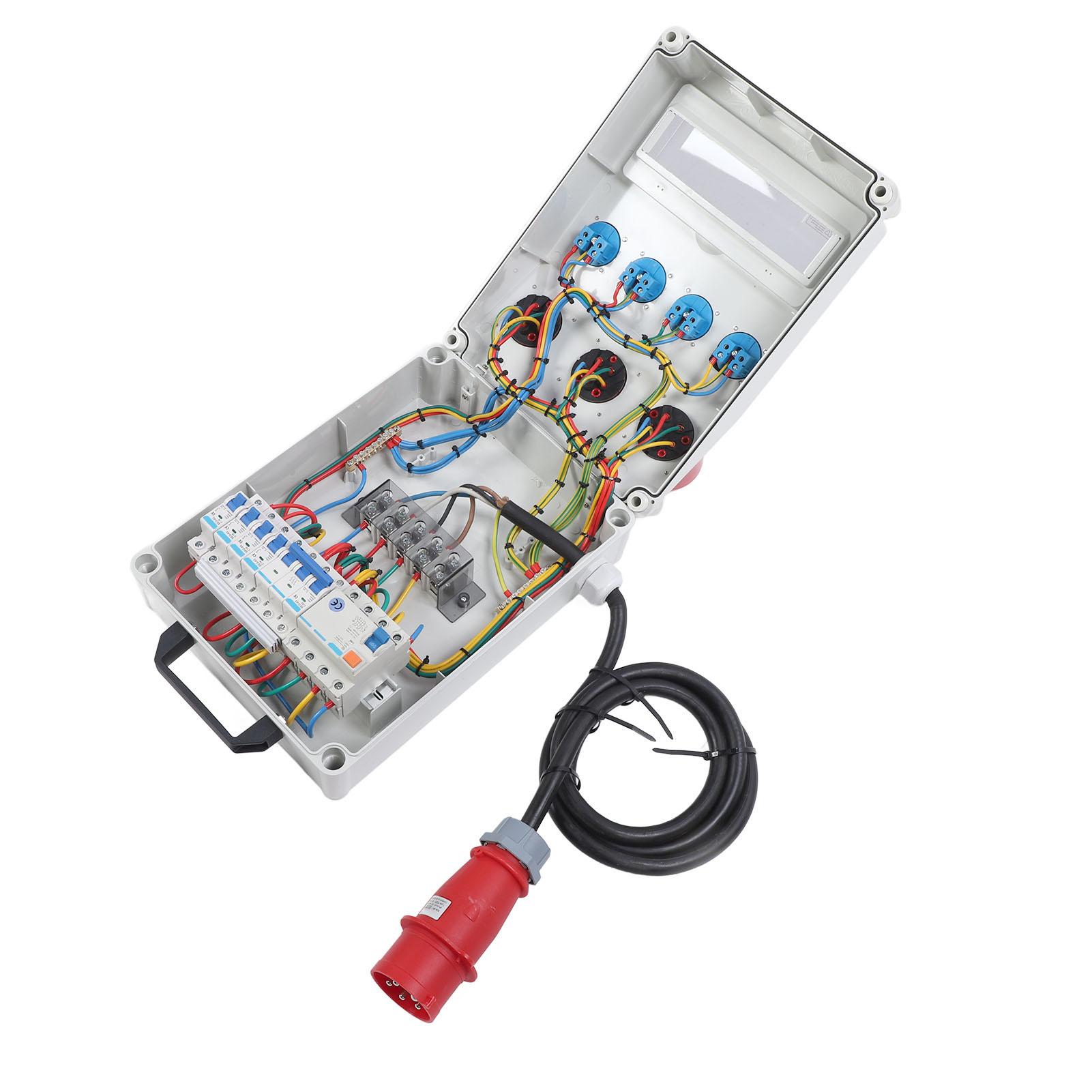 

Блок розподілу живлення з 4 шт. 250 В 16 А євророзетками, 3 шт. 5-контактними промисловими роз ємами AC 220380 В 240415В