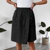 Women's Elastic Waist Side Pocket Midi Skirt In Multiple Colors
