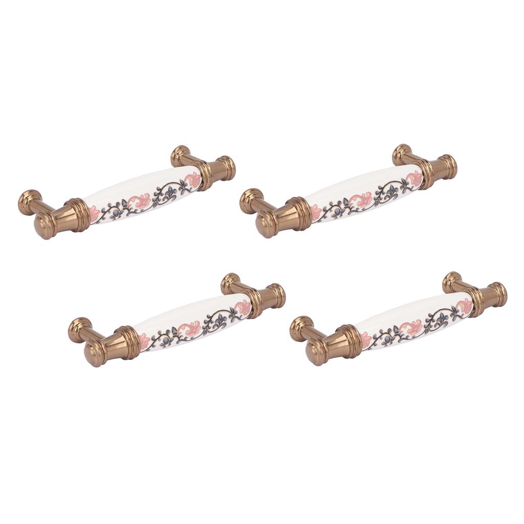 4 Sets Cabinet Door Handle Retro American Style Ergonomic Design Ceramic Furniture Drawer Handle