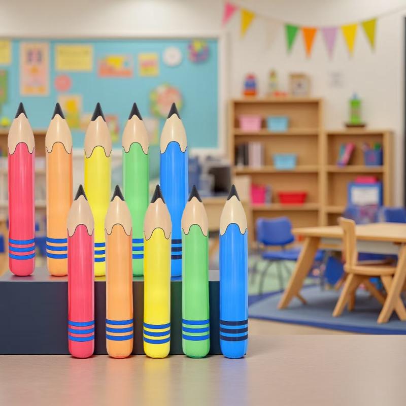 Giant Inflatable Pencil Toy Large Pvc Simulation Pencil Inflatable Stick Prop Blow Up Toy For Kids Party Game Photo Booth Decor