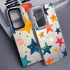 For Samsung Galaxy S24 S23 Ultra Plus FE S25 S22 Ultra Plus S21 FE Laser Phone Case Five-pointed Star Printed Shockproof Covers