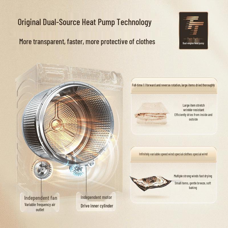 Haier HGY100-F386U1 Dual-Core Heat Pump 3D Anti-mite & Antibacterial Dryer