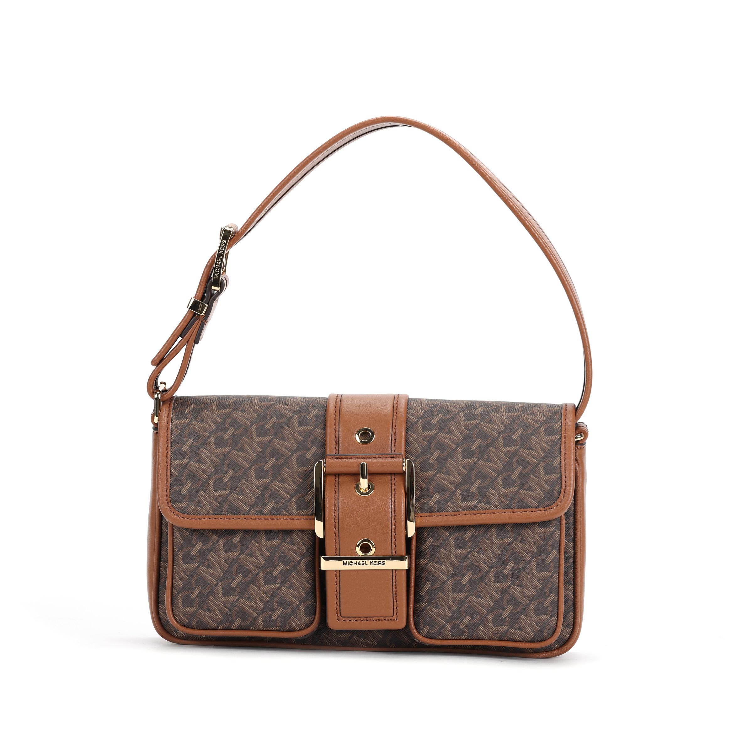 

Michael Kors MK Colby Signature Logo Print Coated Canvas And Polyester Medium Tote Shoulder Bag Women bags Brown 30S4GBAL2V-BROWN-LUGGAGE Basic Set (Bag+Dust Bag)