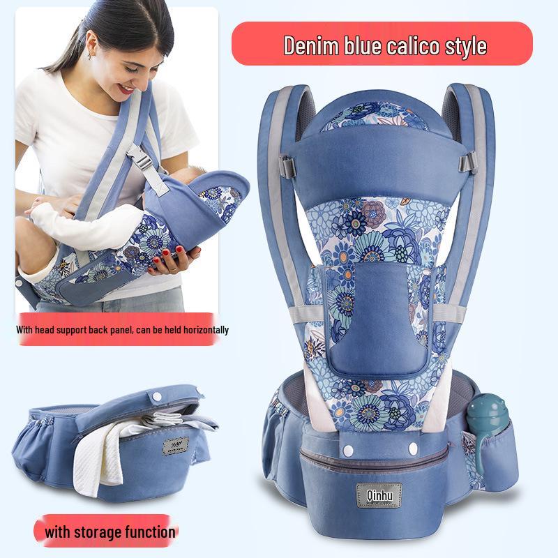 Multi-Function Baby Carrier with Waist Stool for Horizontal and Back Carry