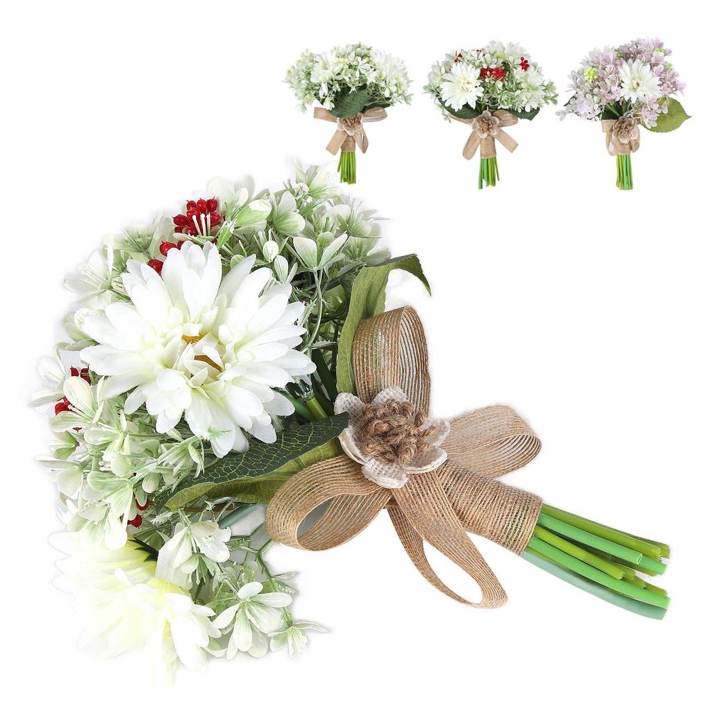Buquê de noiva artificial para casamento, noiva segurando flores, decoração para cerimônia de casamento, aniversário, P