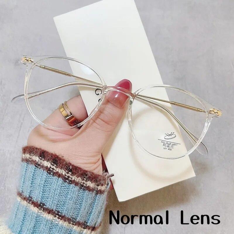 Nye Trendy Fotokromiske Briller Kvinner Anti Blått Lys Rund Innfatning Nærsynthetsbriller Utendørs Fargeskiftende Briller Diopter 0 ~ -4.0
