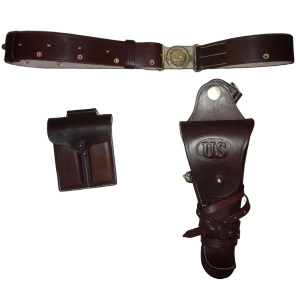 US1912 .45 1911 Pistol Holster with Belt &Double Mag. Pouch Set - Repro 0S-8HM7-UVH4