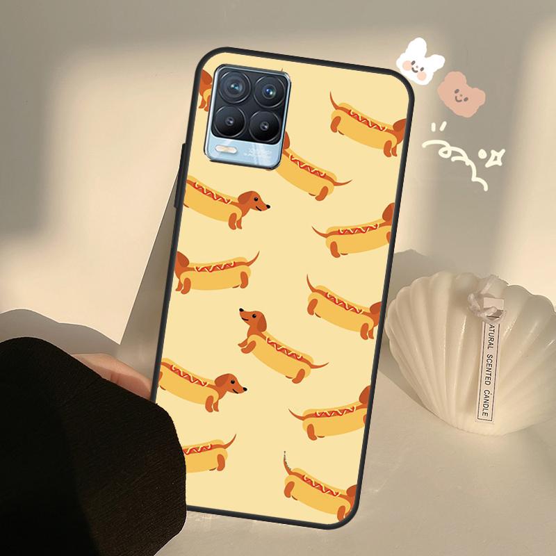 Cartoon Dachshund Sausage Dog Case For OnePlus 10 9 Pro 8T 9R Nord2 Cover For Realme GT Neo 2 3 GT Master 8i 9i 8 Pro