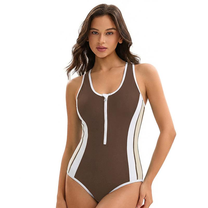Sports Sleeveless Triangle Swimsuit Conservative Women's Sexy Backless Swimsuit