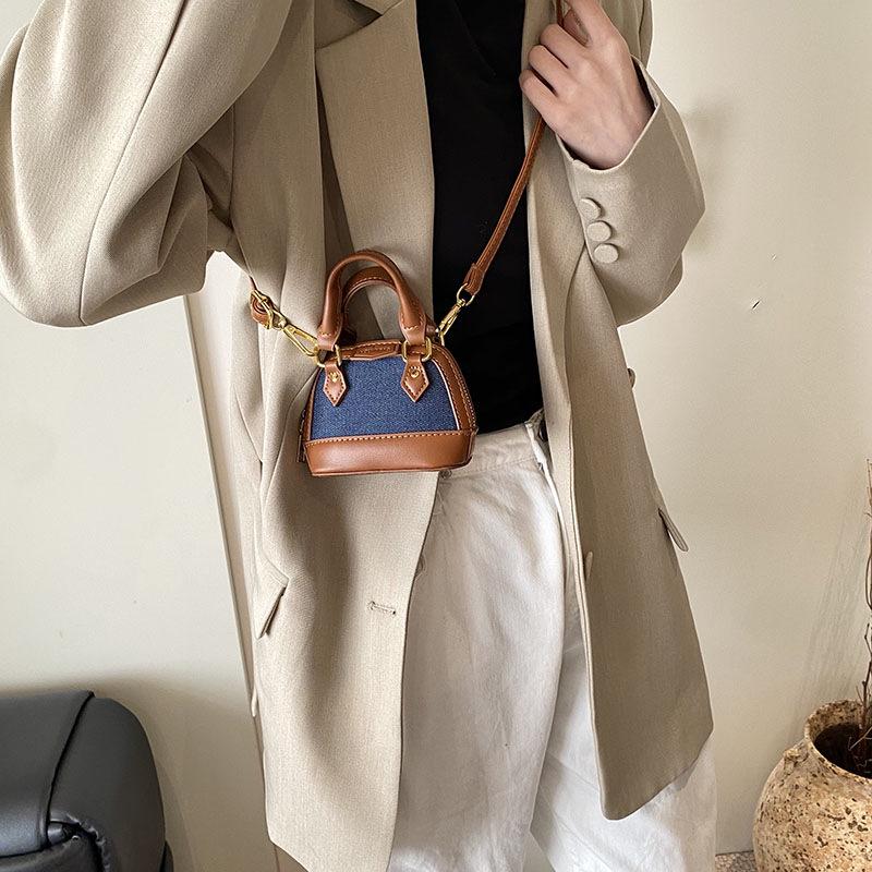 Children's Korean Color Block Mini Crossbody Bag with Earphone and Coin Pouch 2025 Winter Collection