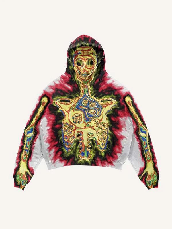 Europe, America 2025 American Graffiti Printing Men's and Women's Loose Casual Zipper Hooded Sweater Trendy Brand