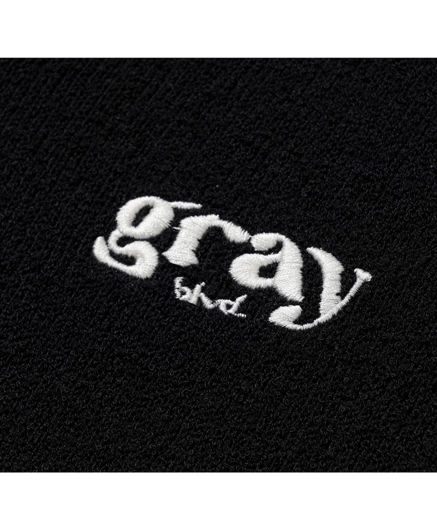 GRAYBLVD Glow Open Collar Knit Short Sleeve Gkbst32 (Black)