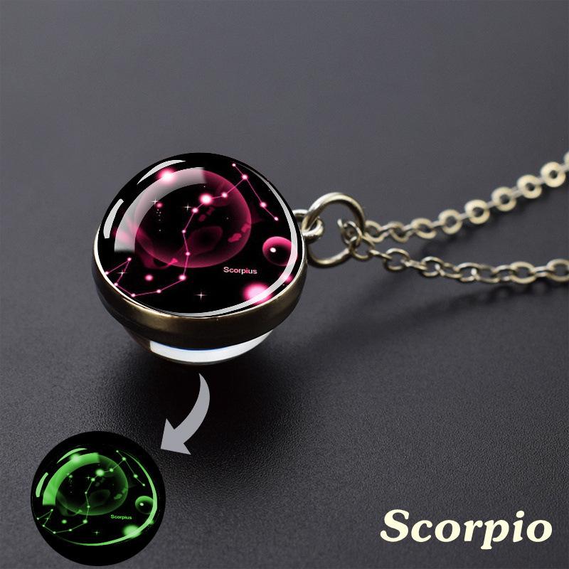 Pendant Luminous Zodiac Signs-star Ball, Stylish Men's Necklace