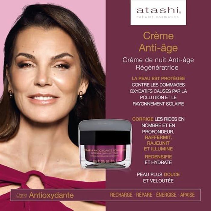 Crème De Nuit Anti-âge - ATASHI - Antioxydant - 50 Ml - Hydratante - Illumine La Peau