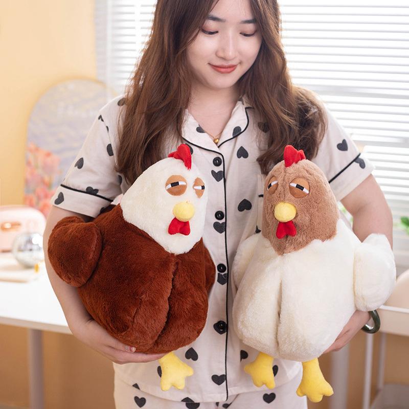 Cute big cock hand warmer pillow plush toy doll hen doll children soothing doll