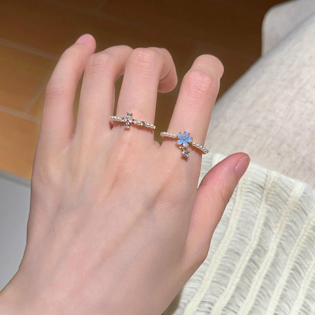 Silver Luxe S925 Ring Featuring Unique Pearl And Flower Design Perfect For Women