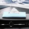 Car Visor Tissue Case Faux Armrest Leather Holder Tissue Napkin Holder Buckle Elastic Band