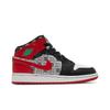 Air Jordan 1 Mid SE Grade School 'Ugly Christmas Sweater' (Unisex) White / Black / Roma Green / University Red Kids' Basketball Shoes DM1208 150