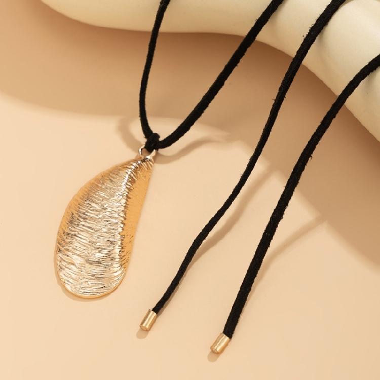 Anspruchsvolle Wassertropfen-Halskette mit verstellbarem Metallanhänger Choker-Kette für modebewusste Frau