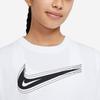 Nike Logo Print Round Neck Short Sleeve T-Shirt Kids Tops White DC7797-100