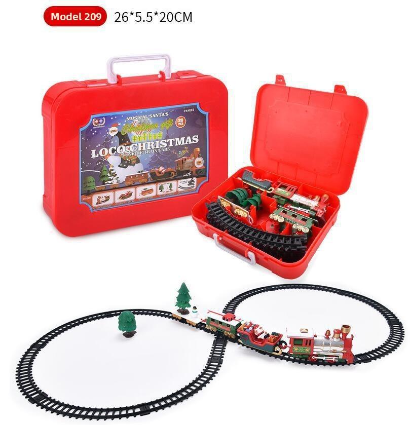 Led Gift Christmas Musical Electric Traintrack Set Kids Toys Home Party Decor