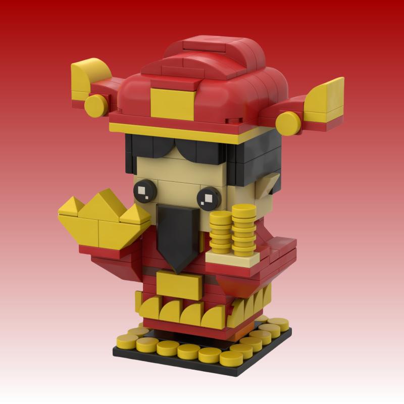 God Of Wealth Building Block Chaoshan Welcome Wealth Good Luck Ornament Model Assembly Toy Compatible Small Particle Set
