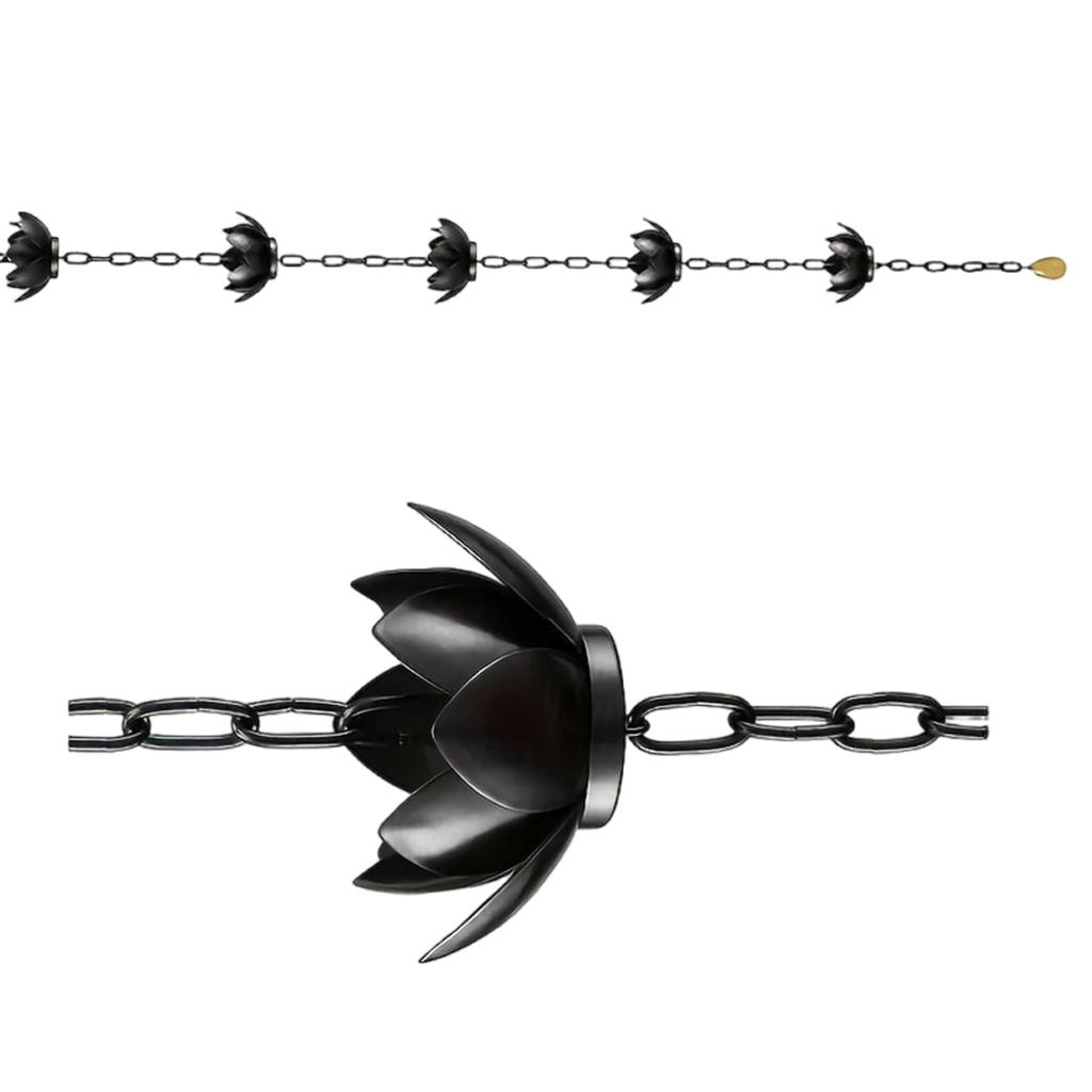 Flower Rain Chain for Gutters with Adapter Flower Rain Chain Cups Gutter Downspout Water Home Display Adjustable