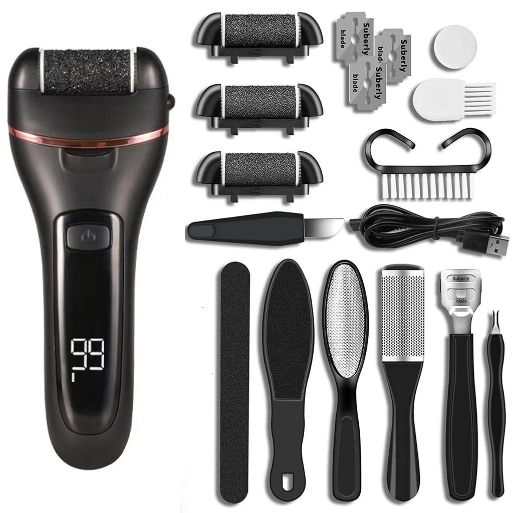 Electric Rechargeable Foot Grinder Digital Display Callus Remover Feet Pedicure Tools Set Remove