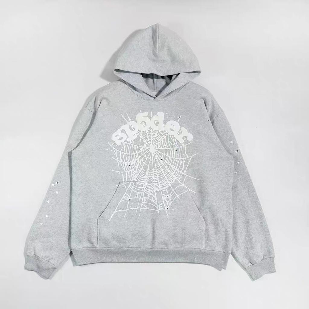 High-quality beauty tide spider web sweater fleece printing men and women couple hoodie source manufacturer wholesale