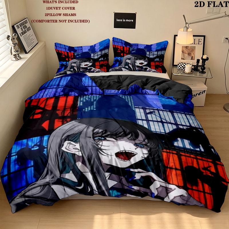 Ado Pattern Bedding uilt Set uilt Cover Pillowcase Home Decoration Birthday Gift (1 * duvet cover + 2 * pillowcase without core)