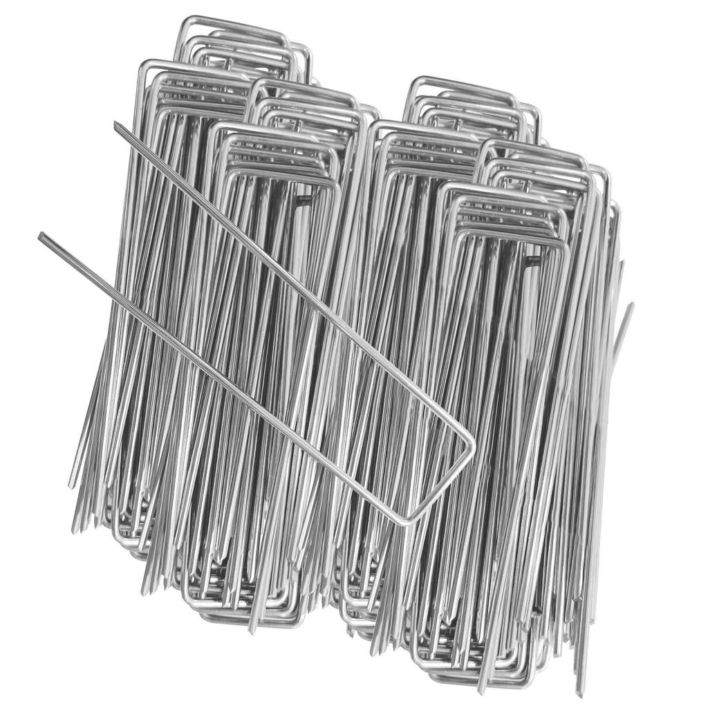 U-Shaped Galvanized Lawn and Ground Nails for Outdoor Use
