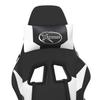 Gaming Chair with Massage Function Black and White Artificial Leather