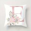 Abc Letter Floral Alphabet Decorative Pillow Cover Indoor Outdoor Party Farmhouse Home Decor Peach Skin Monogram Aesthetic Art