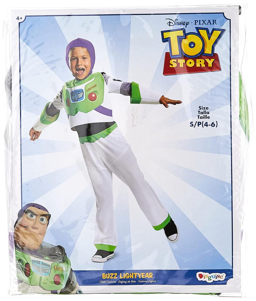 Clearstone Disney Toy Story 4 Halloween Buzz Lightyear Cosplay Costume for Kids, Size 110-125cm, Green and White, 90192L
