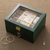 3-Tier Jewelry Organizer Box With Window Display Large Capacity Necklace Earring Storage Wedding Gift