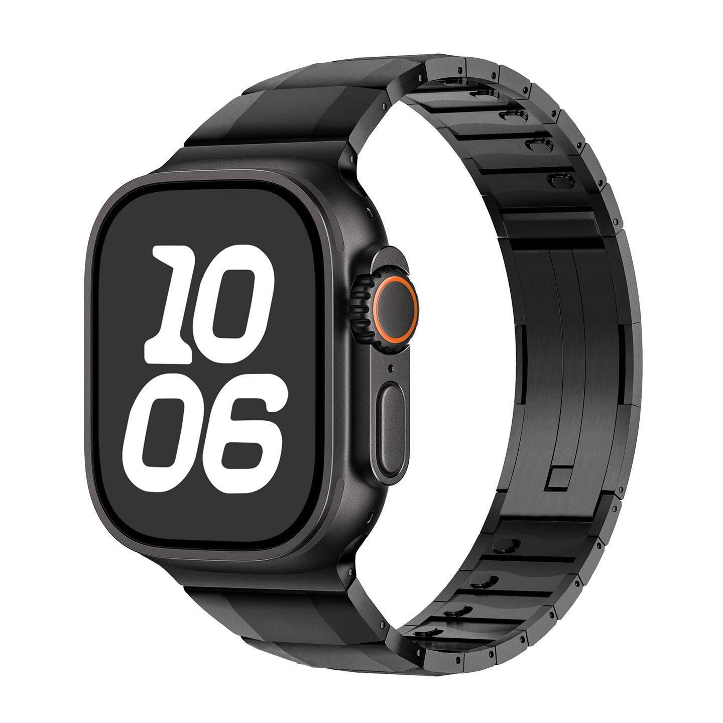 

Stainless Steel straps for Apple Watch band 40mm 44mm 45mm 41mm 46mm 49mm Metal Bracelet iWatch series 9 7 8 se 3 10 ultra 2 11 38 40 41mm S10-42mm чёрный