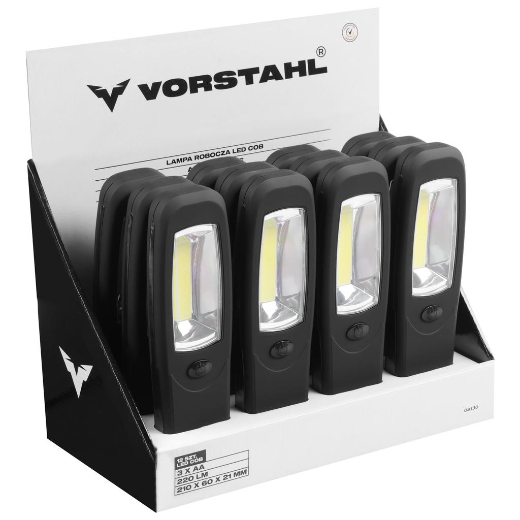 Vorstahl 3xAA 220LM COB LED Workshop Work Lamp with Magnet and Hook
