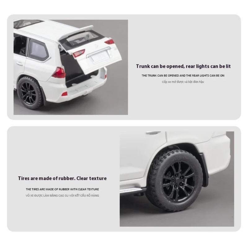 1/32 Scale LEXUS LX570 SUV Alloy Off Road Diecast Metal Model Fine Model Collection Computer Desktop Ornaments Children Birthday Gift