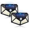 100LED Solar Wall Lamp Outdoor Lamp Waterproof Motion Sensor Solar Powered Sunlight Street Lamp Garden Railing Decorative Lamp