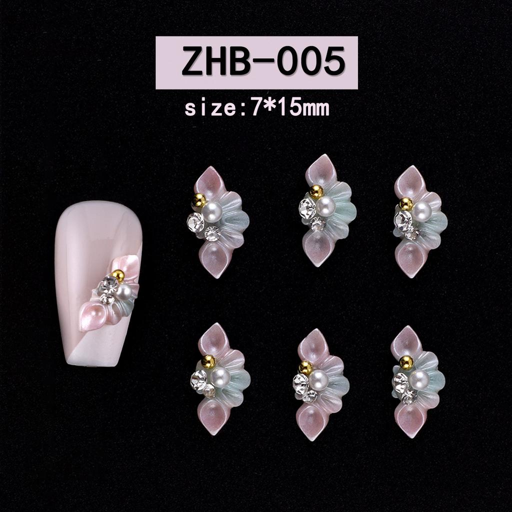 Nagelkunst Harz Diamant Schmuck Nagel Dreidimensionale Schnitzerei Diamant Schmuck Symphony Blume Tragen Nagelaufkleber