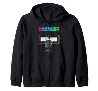 Video Game Zip Hoodie Cat, Game, Gamer,