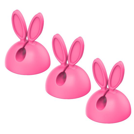 3Pcs/Set Cable Holder Rabbit Ear Shape Creative Cartoon Silicone Self-adhesive Wire Cord Organizer