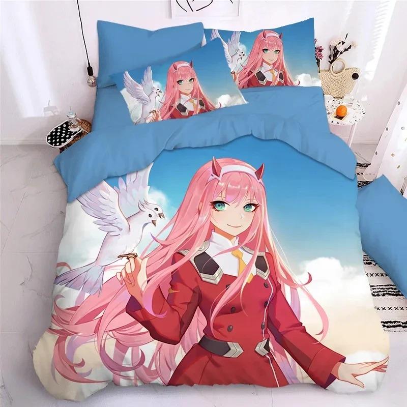 Darling In The Frank XX Bedding Sets Japan Anime Game Figure 3D Printed Duvet Cover Sets Twin Queen King Single Size Bedclothes