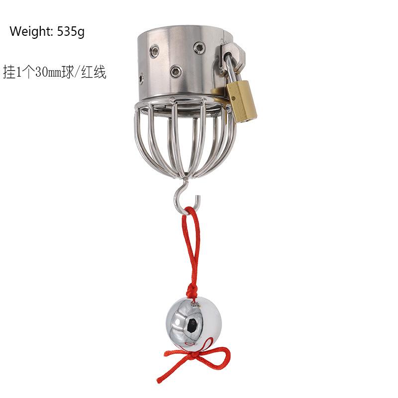 Stainless Steel Scrotum Pendant Weight-Bearing Ring Penis Physical Stop Stretch Anti-Escape Bondage Alternative Metal Toy
