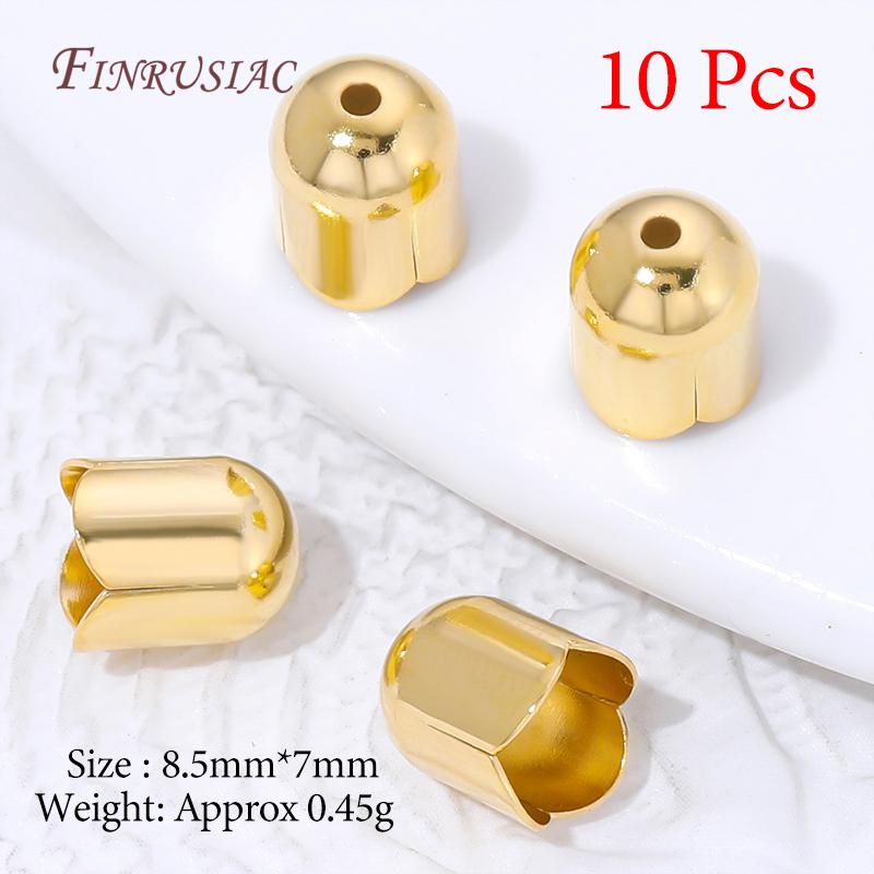 Multiple Styles 18K Gold Plated Beads Caps For Jewelry Making,Brass Flowers Caps For Bracelets DIY Accessories,Tassel End Cap
