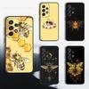 Cute Art Yellow Bees Case For Samsung S23,S25,S20,S10,S9,S21,S24,S22,Ultra,FE,Plus,Lite,Soft Silicone Black