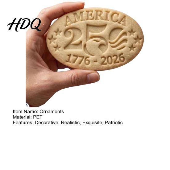Commemorative Theme Ornament 250th Anniversary Cookies with 3D Deep Embossed Texture Collectible 1776-2026 Decorations Ideal Independence Day Gift
