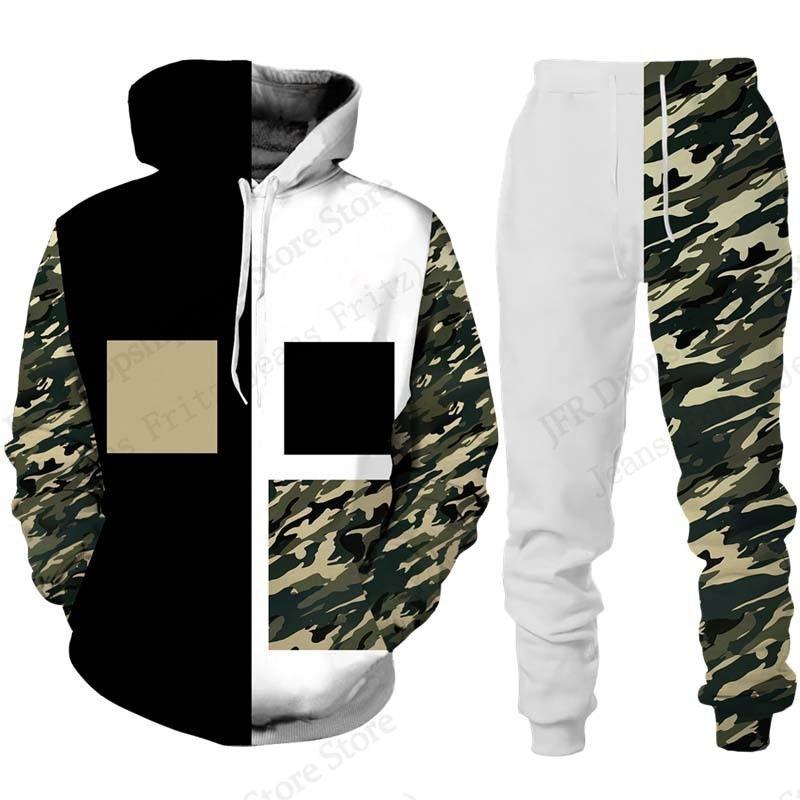 

Men s Hoodie Pant Sets 3d Camo Geometric Print Men Women Fashion Hoodie+Pant 2 Piece Suit Tracksuit Set Outdoor Sports Clothing S