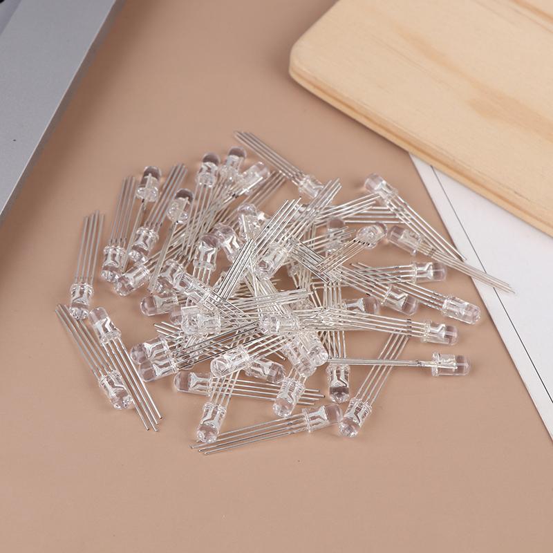 50Pcs 5Mm Full-Color Led Rgb Red/Green/Blue Common Cathode/Anode Four Feet Transparent Highlight Color Light 5Mm Diode Colorful