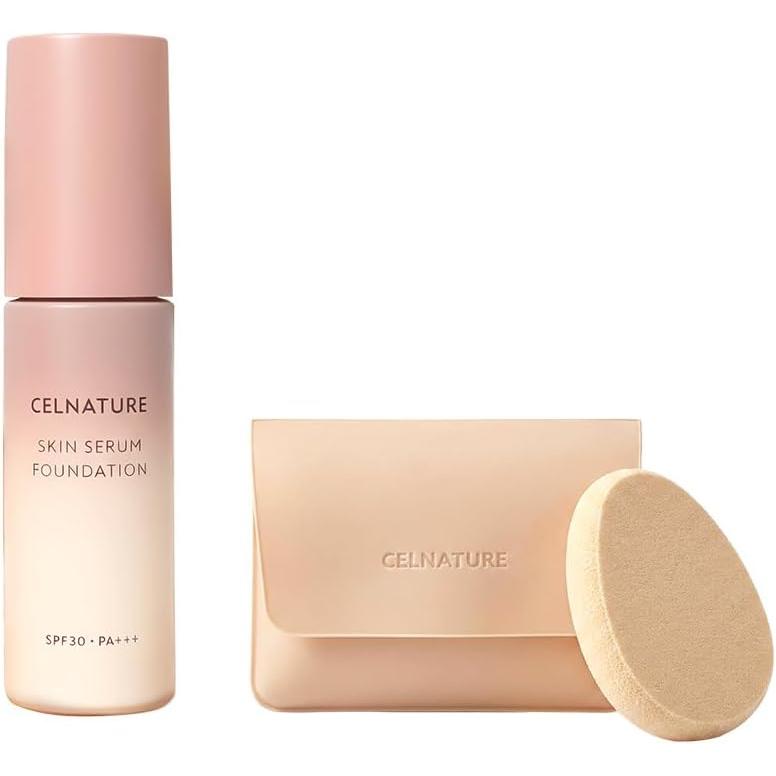 Cell Nature Skin Serum Foundation + Squalane Puff (with case) set